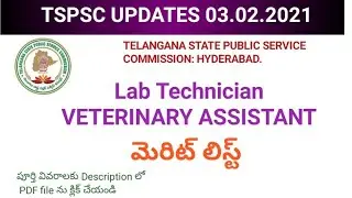 tspsc updates 03.02.2021 | MIRIT LIST OF VETERINARY ASSISTANT AND LAB TECHNICIAN