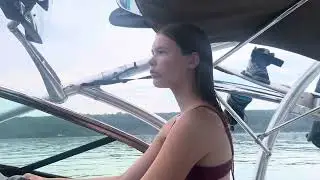 Learning to wake surf with Dad