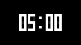 5 Minutes Countdown Timer with Alarm and Time Markers / Chapters - Digital Display - White