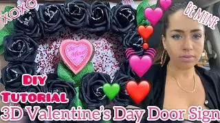 Valentine's Day Sign | 3d 'Be Mine' Heart Logo & Black Roses | VDay 2020 Home Decor Tutorial