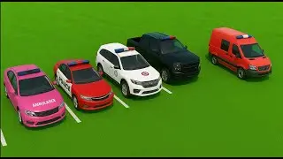 POLICE COLORFULL - TRANSPORTING POLICE CARS, AMBULANCE VEHICLES - #FS22