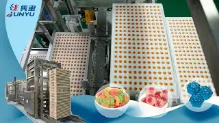 Starch moulding process, starch mould jelly candy production line Part 2 #Shorts