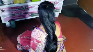 Beautiful Long Hair Bun Pulling | Styles And Gorgeous Sinning Hair Bun Pulling For Husband |