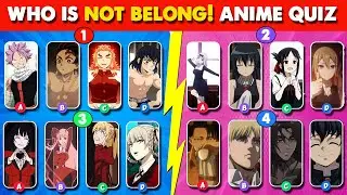 GUESS WHO IS NOT BELONG!  Anime odd one Quiz🎯🎮 #animequiz