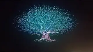 fireworks tree image by drones and ice fountains