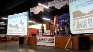 Las Americas speaks as the Border Network for Human Rights Press Conference