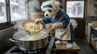 Why This Tiny Puppy Had To Stomp On Udon Dough To Survive 🐶🍜