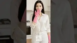 #AI Fashion I Wei&szlig;e #Bluse & pinke #Gummihandschuhe &ndash; so stilvoll kann Haushalt sein 💖🧼
