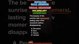 Reviewer for Napolcom Exam | Verbal Reasoning - Synonyms #vocabulary #examreviewer