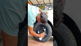 Swift Wheel Rim black Spray paint and wheel cap installation