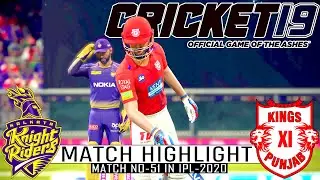 Match No-51 In IPL-2020 | KKR vs KXIP Game Play | Cricket 19