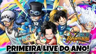 PRIMEIRA LIVE DO ANO! JOGANDO ONE PIECE BOUNTY RUSH DA MELHOR FORMA! NOVAS SKINS! SEASON RECAP E +