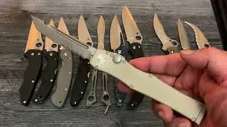 Biggest Folders in My Knife Collection!  Spyderco, Brous Blades, and Microtech Knives Included!