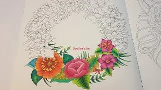 Magical Wreath | Part 1 | FLOWERS and LEAVES coloring in Magical Jungle by Johanna Basford