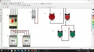 Partida Direta com Reversão Instantânea  2D no CADeSIMU -  Inter travamento de botoeira e elétrico