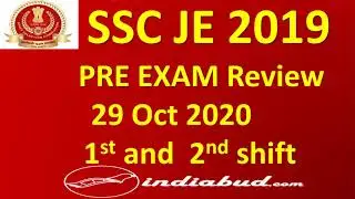 SSC JE 29 October 2020 All Shift  Exam Review and Questions