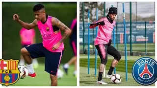 Treino Neymar Barcelona VS  Treino Neymar PSG ll Dribles & Físico