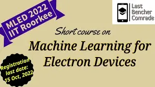 Machine Learning for Electron Devices | MLED | Short course on MLED | IIT Roorkee