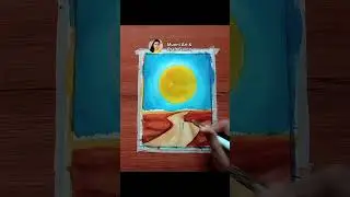 Night Scenery With Super Moonlight Scenery Drawing.#shorts #artist #painting #shortsartist #viralart