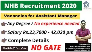 NHB recruitment 2020 | How to fill assistant manager form | Scale 1 officer job | Any degree