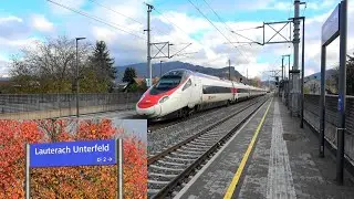 🍁🍂&Ouml;BB & SBB Z&uuml;ge an neuer Station Lauterach Unterfeld: RH4024 Talent1, SBB Thurbo, ETR610