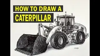 How to draw a Caterpillar loader