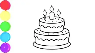 How to Draw Birthday Cake🎂 || Easy Drawing Birthday Cake Step by Step🎈 || Drawing For Kids & Toddler