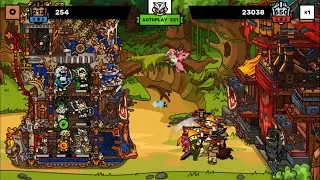 Towerlands - Beating Castle 650 using FREE UNITS!! Close Fight