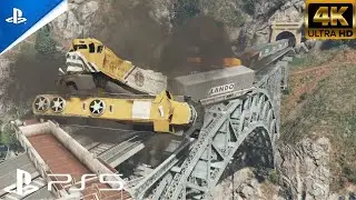 GTA 5 PS5 4K Gameplay: Derail TrainHeist! | Immersive Voyager