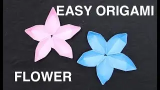 Easy Origami Flower for Beginners | Origami Sakura Flower | Easy Origami Paper Crafts DIY Tutorial