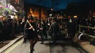 Beltane Border Morris performing “Stone Circle” at The Swan in Sidmouth 5th August 2021