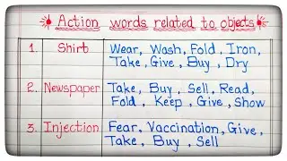 Action Words related to Objects Part-2 | Actions about Object