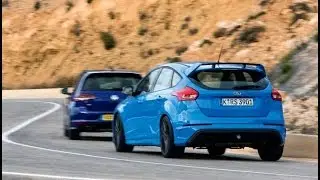 Ford Focus RS vs VW Golf R MK7 / Acceleration 0-200 km/h & Exhaust