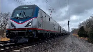Two trains Race out of NLC at Miners Lane with horn