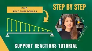 Engineering Mechanics | Reaction Forces Tutorial for Beam with Triangular Distributed Load Example
