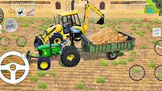 Indian tractor and jcb loading trolley by jcb 😰#viral #track #games #gaming #jcb #thar #xcavator 