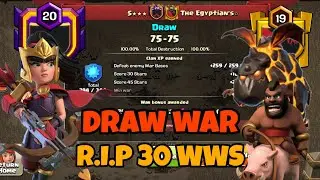 R.I.P 30 war win streak! S⭐⭐⭐ vs The Egyptian's☆ | queen walk lavaloon Attack th13 | clash of clans