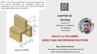 6-77 |Chapter 6| Bending | Mechanics of Material Rc Hibbeler|