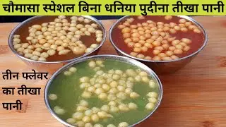 चौमासा स्पेशल पानी पूरी का तीखा पानी - 3 Types Chomasa Special Pani puri pani - Chomasa Pani puri