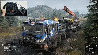 KOLOB 74760 Transporting Through the Mud - Snowrunner | Logitech G29 Gameplay