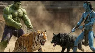 Legendry Avatar Vs Savage Hulk | Black Wolf vs Tiger | Epic Arena Battle | Who Will Win?