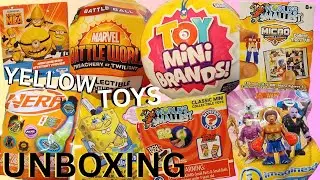 Unboxing Yellow Mystery Toys Mini Brands Worlds Smallest Imaginext Minions Marvel Sponge Bob