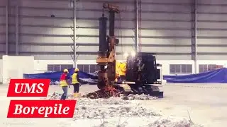 Bore Pile UMS DR-03 + 75 Hydraulic Breaker Bekerja Dalam Area Gedung #umsborepile #umskonstruksi