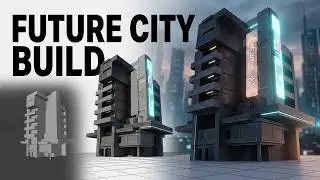 Blender Timelapse of Cyber Punk sytle Building in Blender