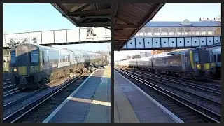 Two double SWR Class 444s passing Eastleigh 03/01/2026