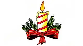 how to draw Christmas candle /#Christmas candle drawing/Christmas #candle easy art