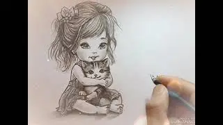 الطفلة الحنون مع القطة الجميلة //The affectionate little girl with the beautiful cat