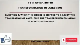 Q1) when origin is shifted to(-1,2) by translation of Axes. find transforme eqn of x^2+y^2+2x-4y+1=0