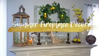 Summer Rustic Style Fireplace Mantle Decorating Ideas | Summer Decorate With Me 2020