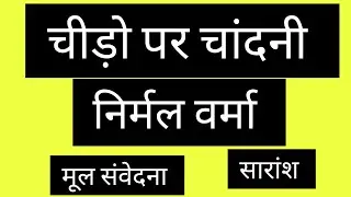 चिड़ो पर चांदनी निर्मल वर्मा मूल संवेदना संसार MA BA #hindi #jrf #hindisahitya #trending #video